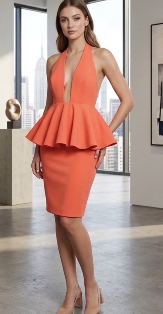 NWT AQ/AQ 'Drama' peplum dress